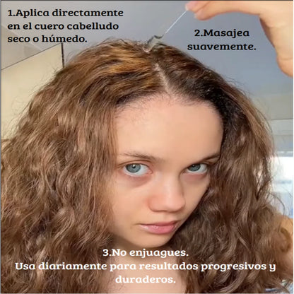 “Serúm de crecimiento Real. Fórmula Natural.”
